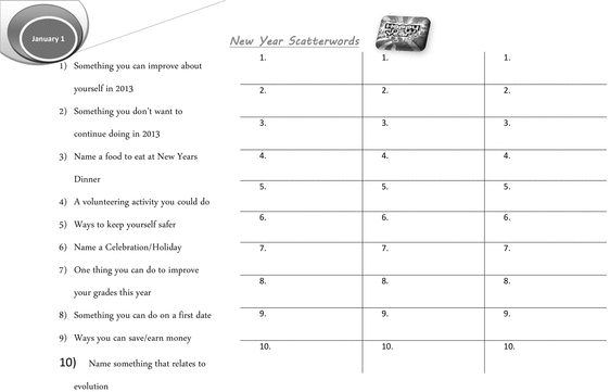 Product picture Scatterwords -New Years Game